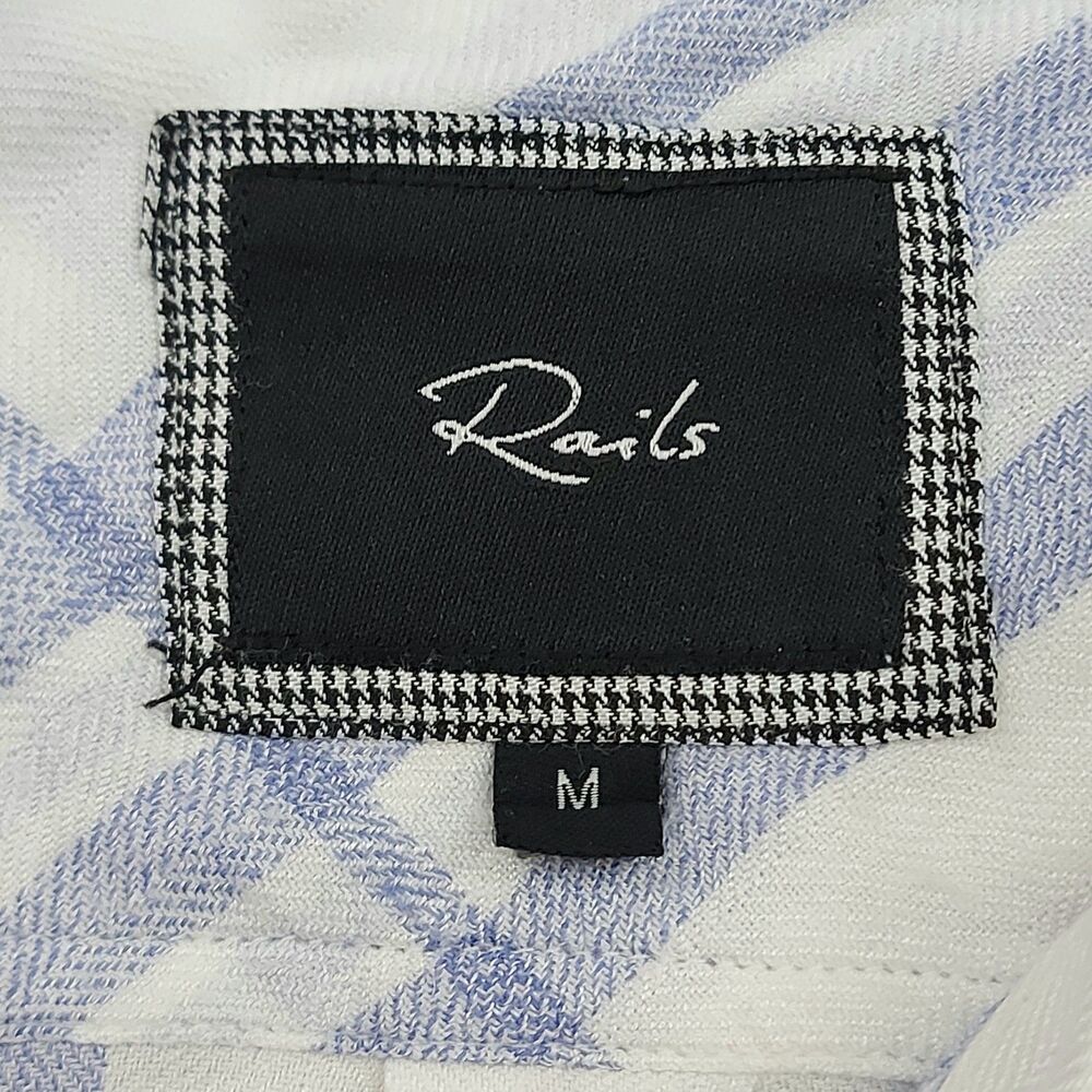 Rails Shirt Womens Medium White Blue Plaid Long Sleeve Button Soft Casual Preppy - Picture 7 of 10